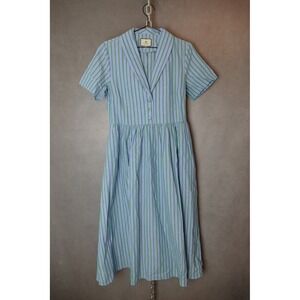 Tuckernuck Striped Seersucker Shirt Dress Blue Green‎ Size S Short Sleeve